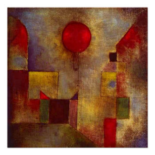 Poster Paul Klee Ballons rouges Art coloré Abstrait