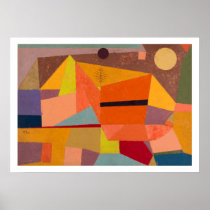 POSTER : PAUL KLEE : JOYFUL MOUNTAIN LANDSCAPE 