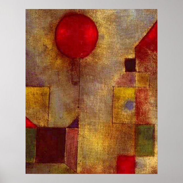 Poster Paul Klee Red Balloon Art Imprimer Abstrait (Devant)