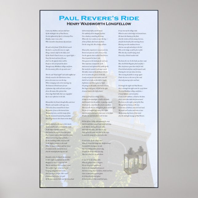 Poster Paul Revere's Midnight Ride par Longfellow (Devant)
