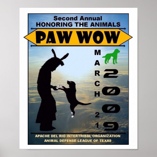 Poster Paw Wow 2009 "Honoring The Animals" (Devant)