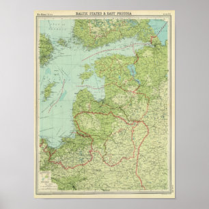 Poster Pays Baltes et la Prusse est