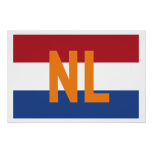 Poster Pays-Bas - drapeau/ NL