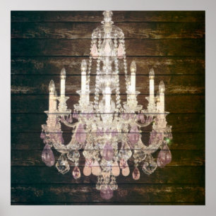 Poster Pays chic grange bois rustique lustre vintage