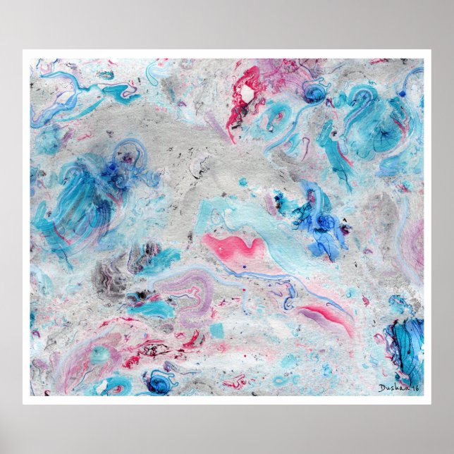 Poster Paysage Abstrait coloré moderne. (Devant)