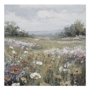 Poster Paysage Abstrait de Ferme Art Neutre
