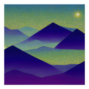 Poster Paysage Abstrait Étoile tombée 23