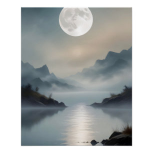 Poster Paysage Abstrait Montagnes Vallée Nature Scénario