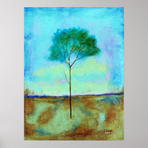 Poster Paysage Abstrait Peinture d'arbre maigre