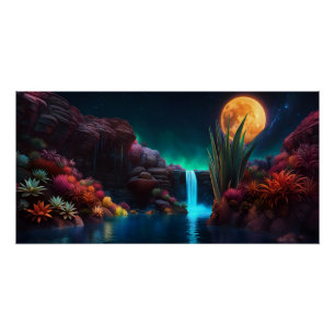 Poster Paysage Alien Lune de cascade