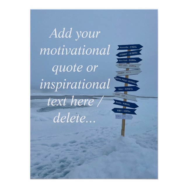 Poster Paysage arctique, Pôle Nord 90°Latitude, Personnal (Devant)