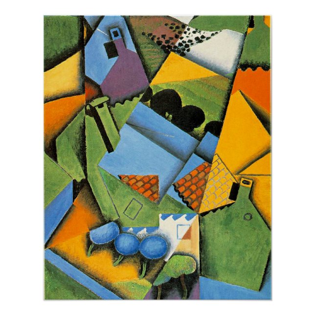 Poster Paysage avec maisons à Céret (Devant)