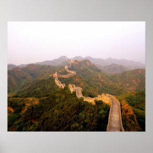 Poster Paysage coloré à la grande muraille de Chine à