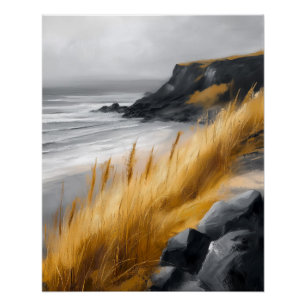 Poster Paysage contemporain de la côte nordique balayée p