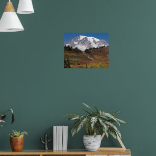 Poster Paysage de couleurs d'automne du mont Rainier