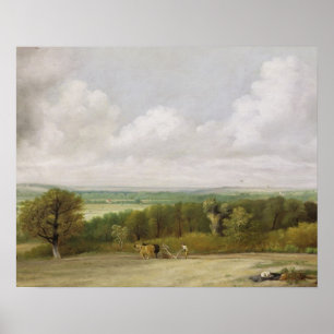 Poster Paysage de John Constable : Scène de labourage