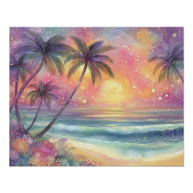 Poster Paysage de plage tropical de rêve (Devant)