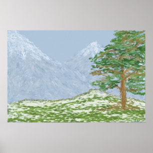 Poster Paysage des montagnes