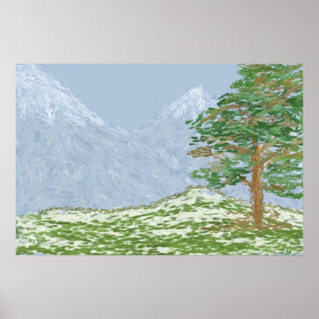 Poster Paysage des montagnes (Devant)
