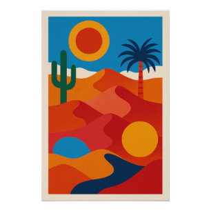 Poster Paysage Désertique Abstrait
