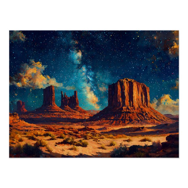 Poster Paysage désertique avec Formation de grès (Devant)