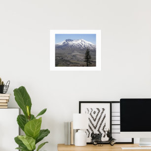 Poster Paysage du volcan Mont St Helens enneigé