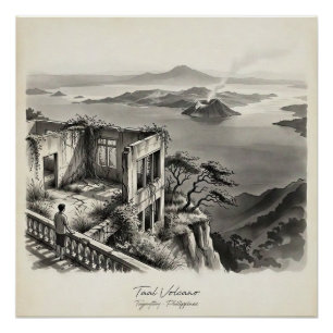 Poster Paysage du volcan Taal Tagaytay Philippines