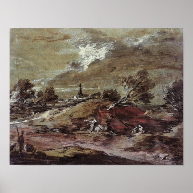 Poster Paysage : Effet tempête, 18e siècle (Devant)