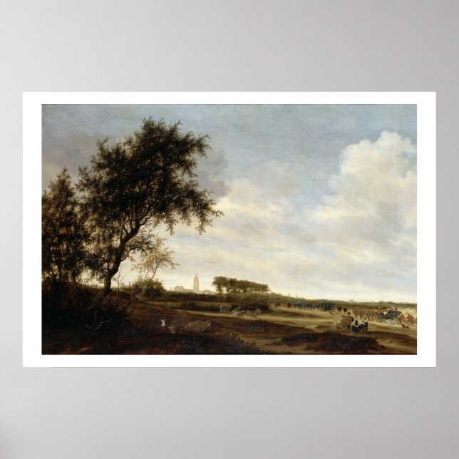Poster Paysage en bois (huile sur panneau) (Devant)