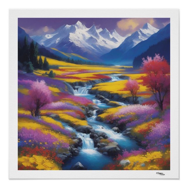 Poster Paysage fluvial (Devant)