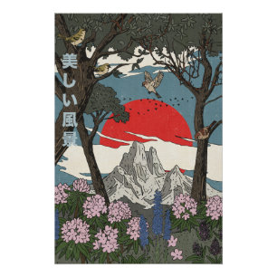 Poster Paysage japonais magnifique