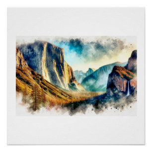Poster Paysage majestueux de Yosemite,