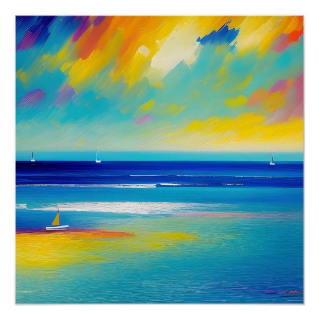Poster Paysage marin 10 « Coincé dans le sable ».  (Devant)