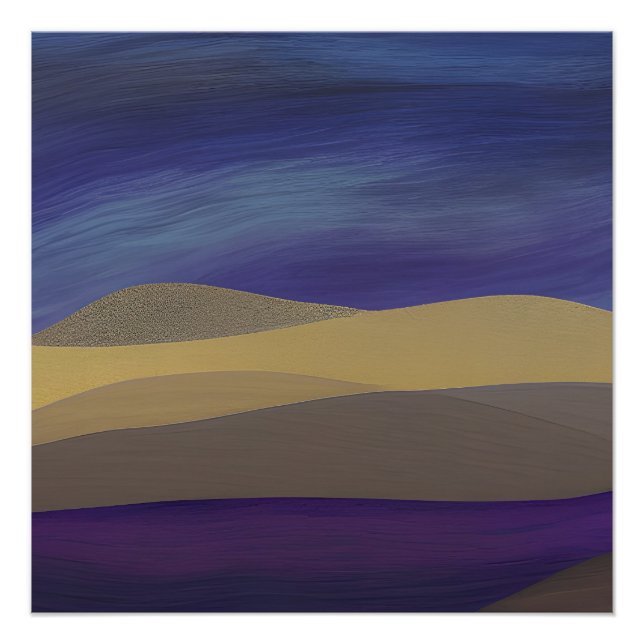 Poster Paysage marin abstrait Dunes fracturées 15 (Devant)