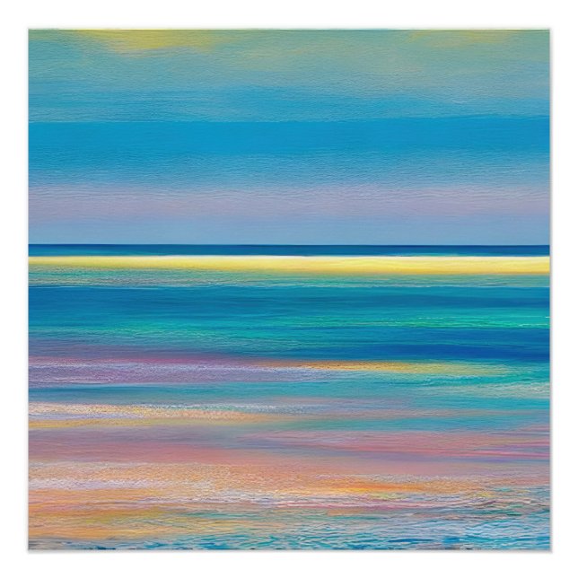 Poster Paysage marin Abstrait "Fuchsia Fusion" (Devant)