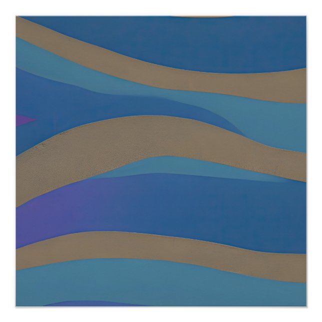 Poster Paysage marin abstrait Vagues fracturées 12 (Devant)