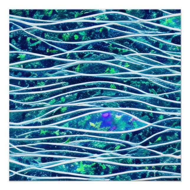 Poster Paysage marin abstrait Vagues fracturées 19 (Devant)