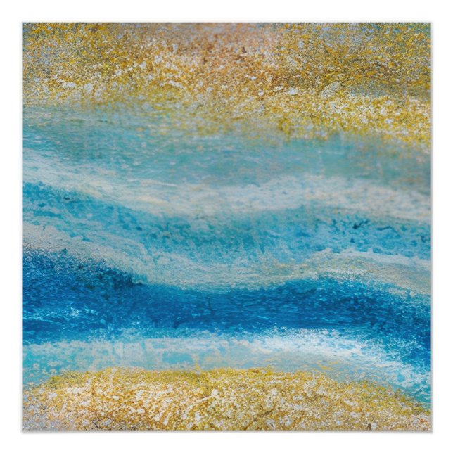 Poster Paysage marin abstrait Vagues fracturées 22 Fond s (Devant)