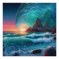 Paysage marin des houles cosmiques