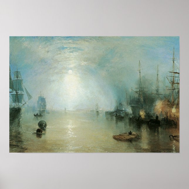 Poster Paysage maritime victorien vintage, Joseph Turner (Devant)