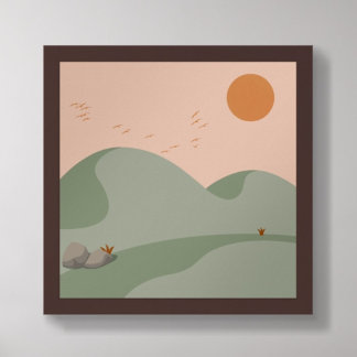 Poster Paysage minimaliste du Boho vert de la mer