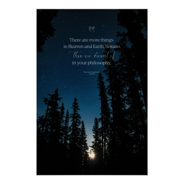 Poster Paysage moderne Starry Sky Inspiration Citation (Devant)