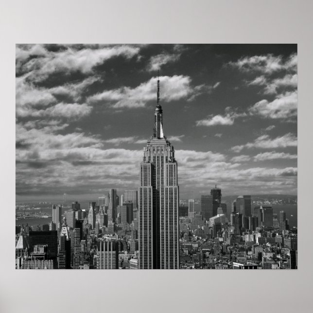 Poster Paysage noir et blanc de New York City skyline (Devant)