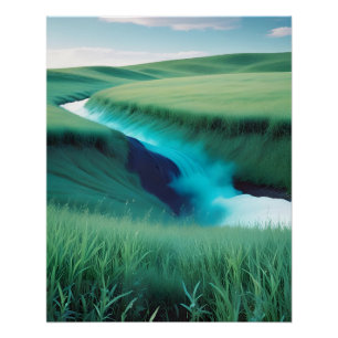 Poster Paysage pittoresque Champ nature Art Arrière - pla