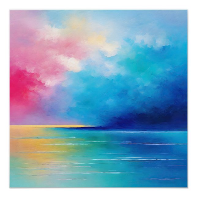 Poster Paysage rose et bleu du Tarfarran (Devant)