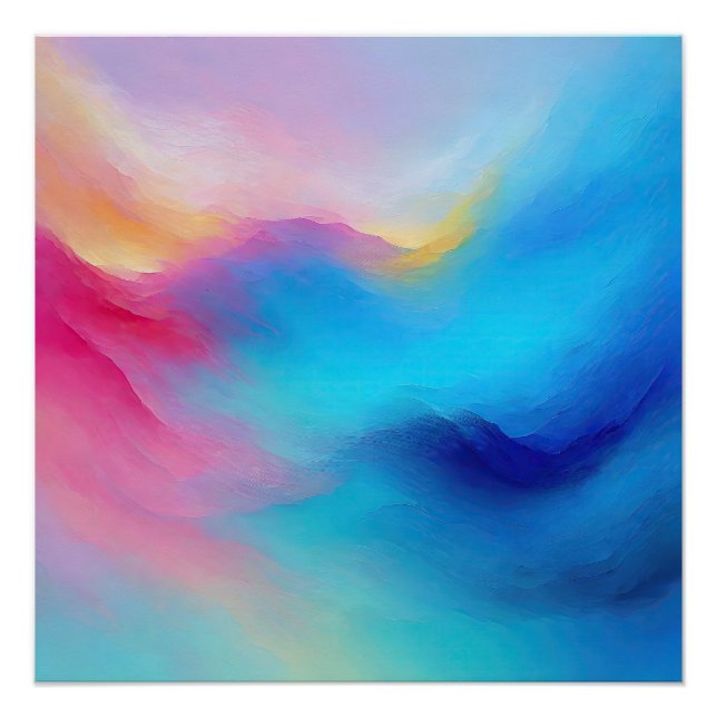 Poster Paysage rose et bleu "Shroudglen". (Devant)