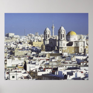 Poster Paysage urbain de Cadix, Espagne