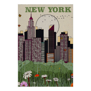 Poster Paysage urbain de New York City