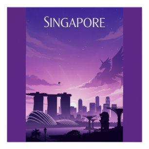 Poster Paysage urbain de Singapour