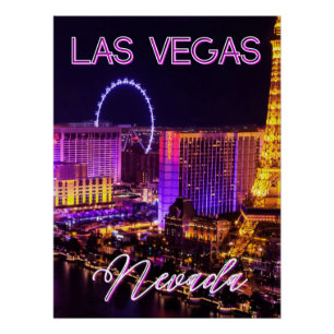 Poster Paysage urbain envoûtant de Las Vegas Nevada Sin C